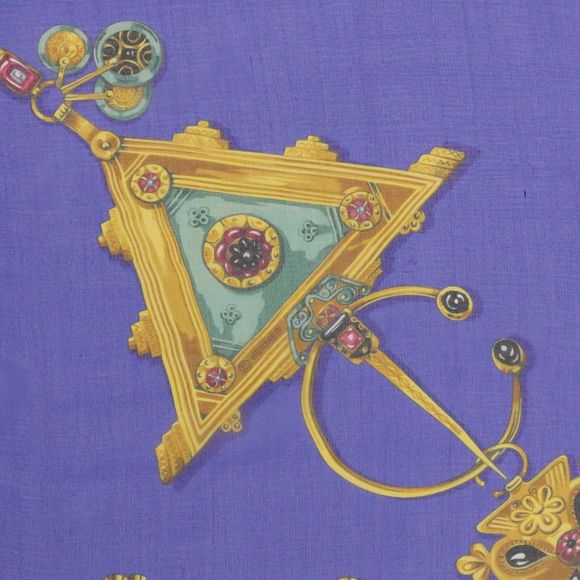 Hermes Parures Des Sables Scarf	Printed Silk	90 Blue - Picture 3 of 5